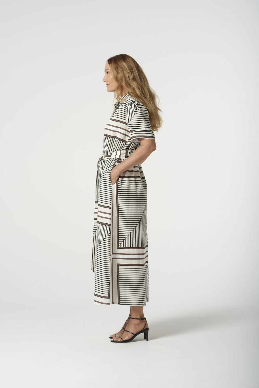 SQUARE PRINT SHIRT DRESS