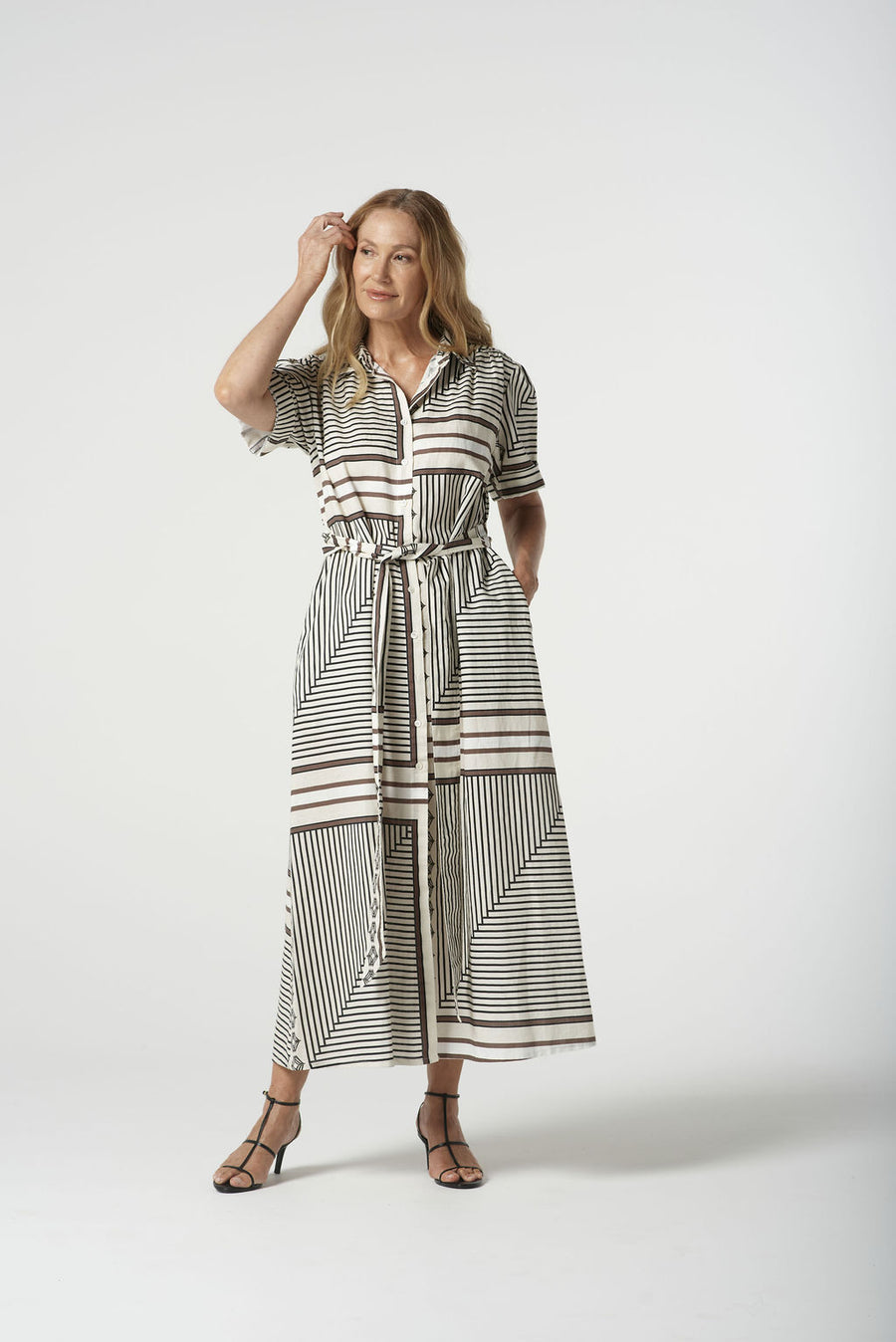 SQUARE PRINT SHIRT DRESS